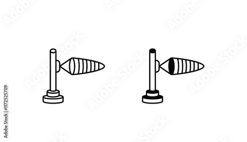 Wind Sock icon design with white background stock illustration