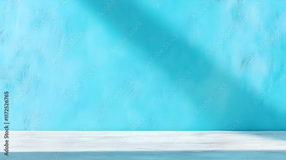 Blue Background Illustration with White Table Blue Background Illustration with White Table
