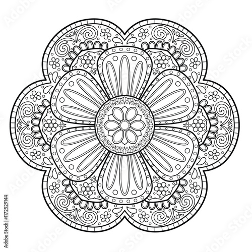Mandala Vector. Mandala for coloring. flower.