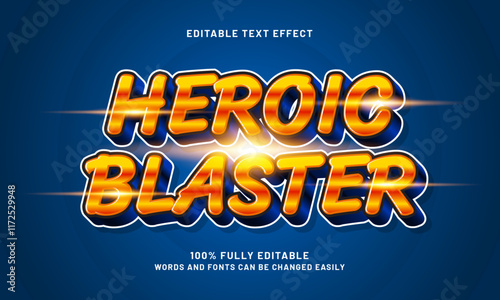 heroic blaster editable text effects with a game and play theme