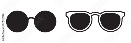 Sunglass silhouette vector art on white background 