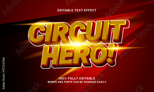 circuit hero editable text effects with a race and game theme