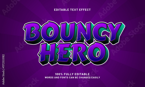 bouncy hero editable text effects with a game and kids theme