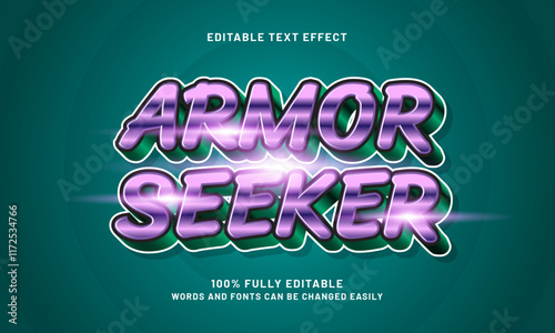 armor seeker editable text effects with a game and play theme