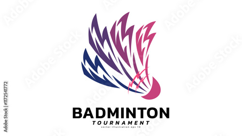 Badminton Shuttlecock Logo symbol vector, Modern design and beautiful colors isolated on white background, can use for  Badminton Championship Logo , illustration Vector EPS 10
