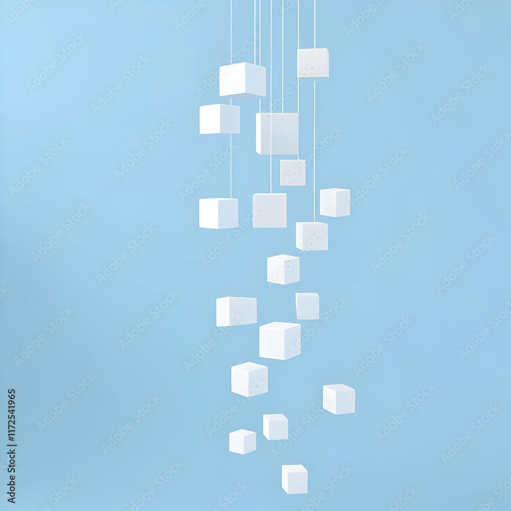 Obraz premium Abstract 3D Background: Floating Cubes
