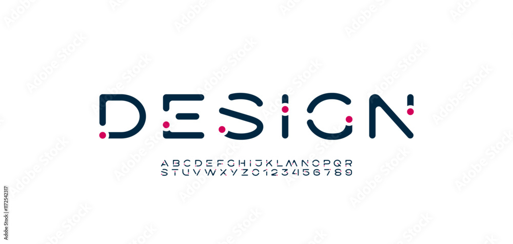 Font alphabet creative modern with red dots, letters A, B, C, D, E, F, G, H, I, J, K, L, M, N, O, P, Q, R, S, T, U, V, W, X, Y, Z and numerals 0, 1, 2, 3, 4, 5, 6, 7, 8, 9, vector illustration 10EPS. Font alphabet creative modern with red dots, letters A, B, C, D, E, F, G, H, I, J, K, L, M, N, O, P, Q, R, S, T, U, V, W, X, Y, Z and numerals 0, 1, 2, 3, 4, 5, 6, 7, 8, 9, vector illustration 10EPS.