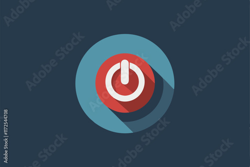 A modern power button symbol is displayed against a dark background, emphasizing a minimalist aesthetic, A minimalist interpretation of a power button or on/off switch