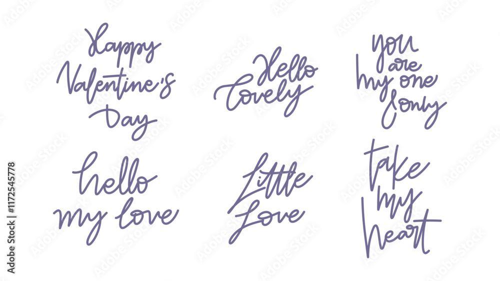 Happy Valentine's Day handwriting calligraphy set on white background, Flat Modern design , illustration Vector EPS 10t Modern design , illustration Vector EPS 10 Happy Valentine's Day handwriting calligraphy set on white background, Flat Modern design , illustration Vector EPS 10t Modern design , illustration Vector EPS 10