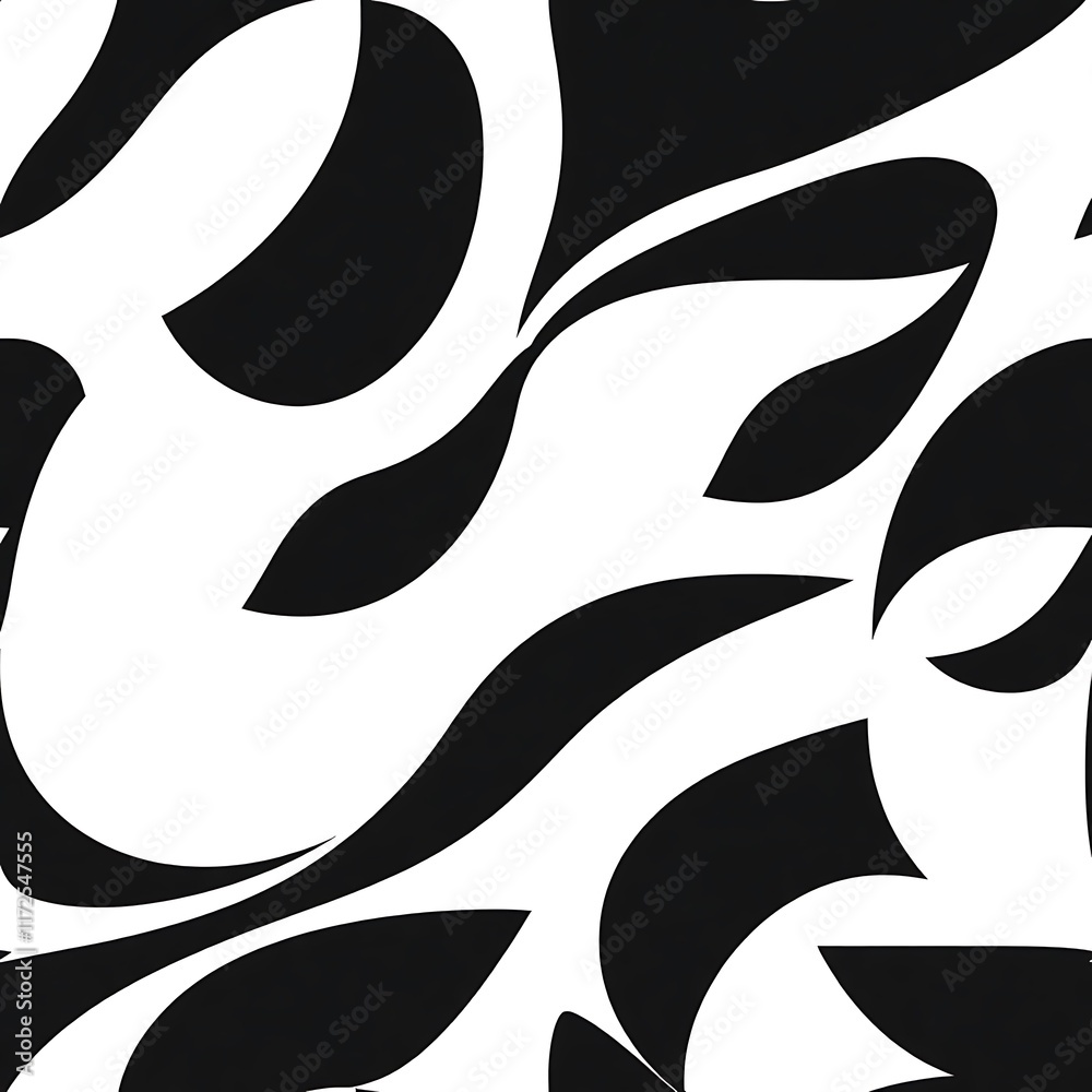 Abstract Black and White Floral Pattern Abstract Black and White Floral Pattern