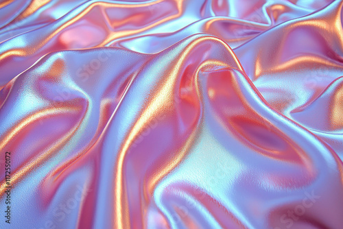 Wallpaper Mural Iridescent pink silk fabric draped background, soft folds, luxurious texture Torontodigital.ca