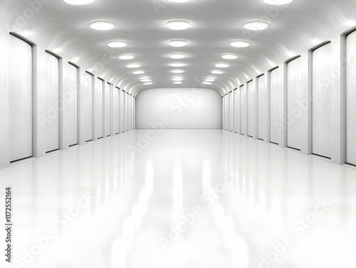 White Corridor 3D Illustration