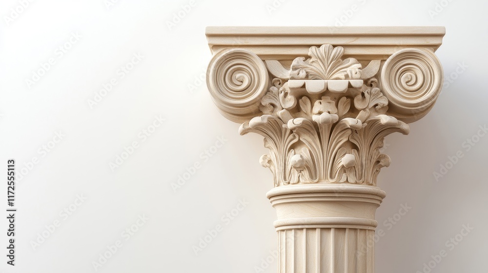 Fototapeta premium Intricate Ionic Roman Column Design Detail
