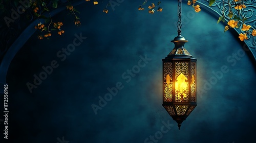 Wallpaper Mural Illuminated Lantern Hanging Amidst Floral Archway Torontodigital.ca