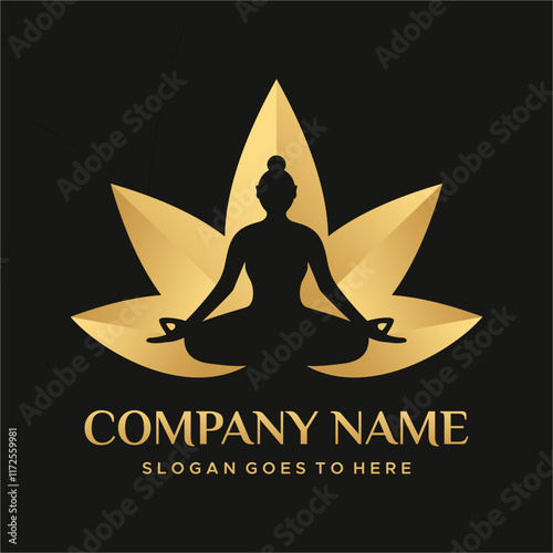 luxury class vector logo business yoga health meditation