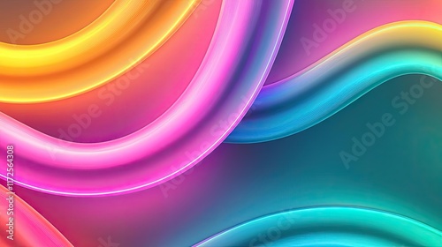 Neon abstract background idea. Colorful swirling neon lines create a vibrant, modern abstract background.