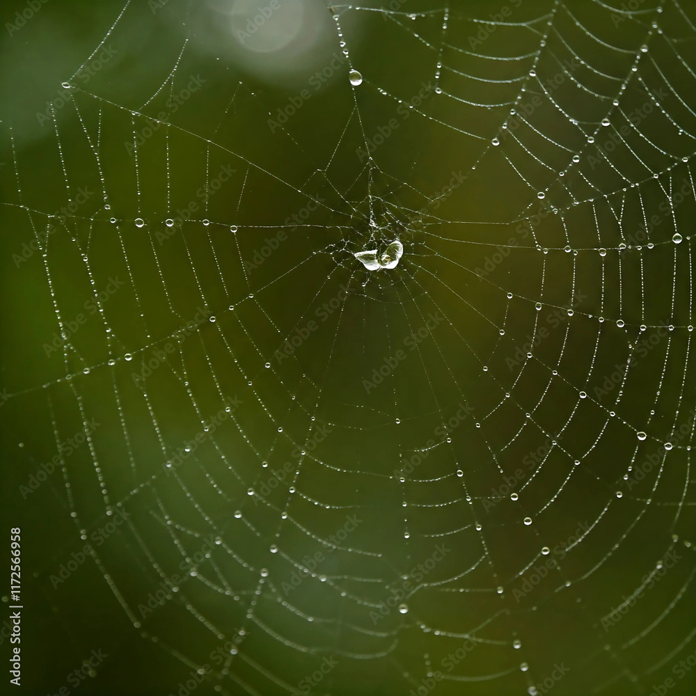 Obraz premium spider web with dew drops