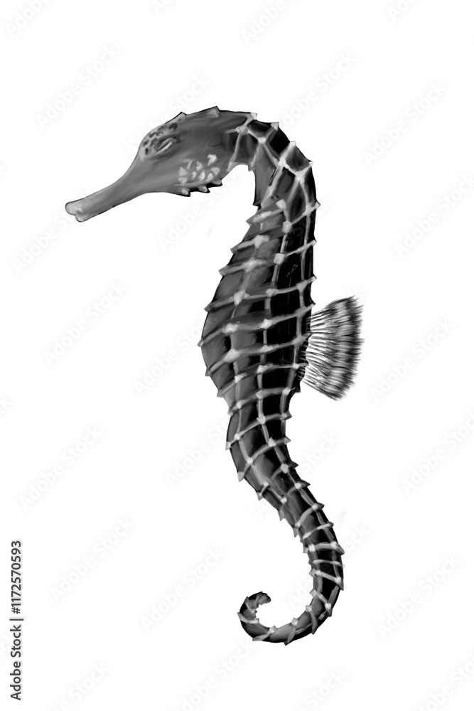 Fototapeta premium Cool seahorse illustration