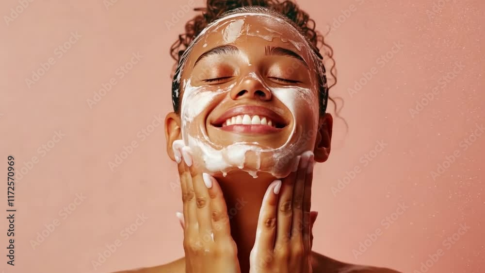 Woman testing shampoos for all hair types to promote inclusive care products