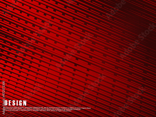 Technology background with red waves. Editable futuristic strokes.