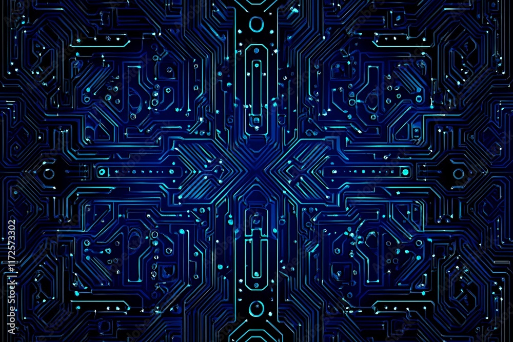 Abstract close-up of a glowing blue digital circuit board, showcasing intricate connections and technological design on a black background.
Abstract close-up of a glowing blue digital circuit board, showcasing intricate connections and technological design on a black background.
