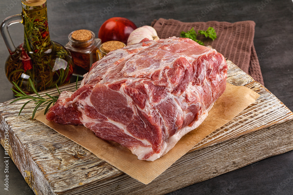 Raw pork neck meat for cooking Raw pork neck meat for cooking
