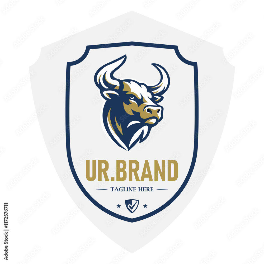 Simple and modern bull head in shield mascot logo design vector Simple and modern bull head in shield mascot logo design vector
