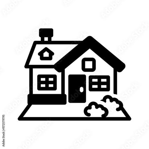 Vector black icons for Bungalow
