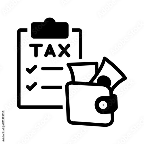 Vector black icons for Income tax