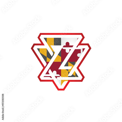 Vector Logo A Z Maryland flag Logo