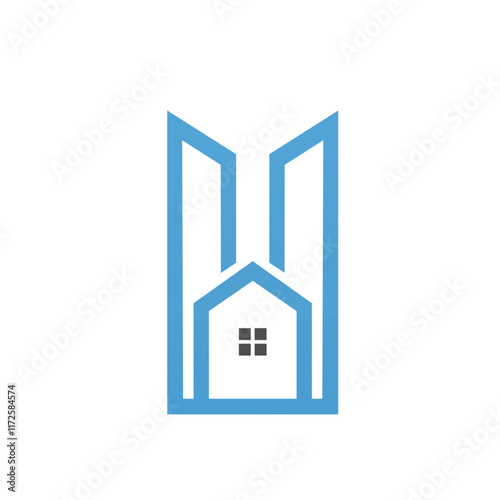Vector Blue Realty Letter B D Logo