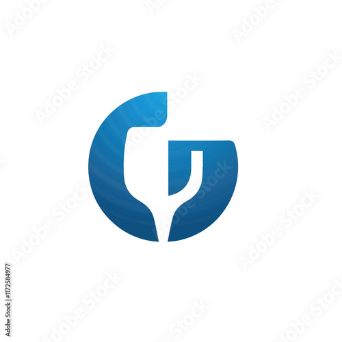 Vector Blue Glass Letter G Logo