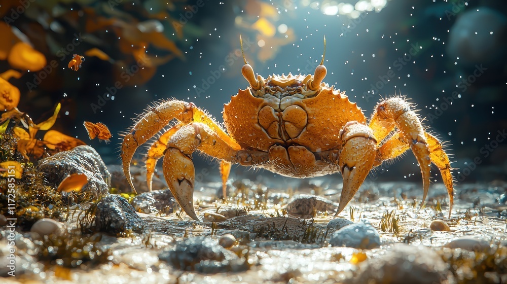 Fototapeta premium Majestic Coastal Crab: A Stunning Close-Up