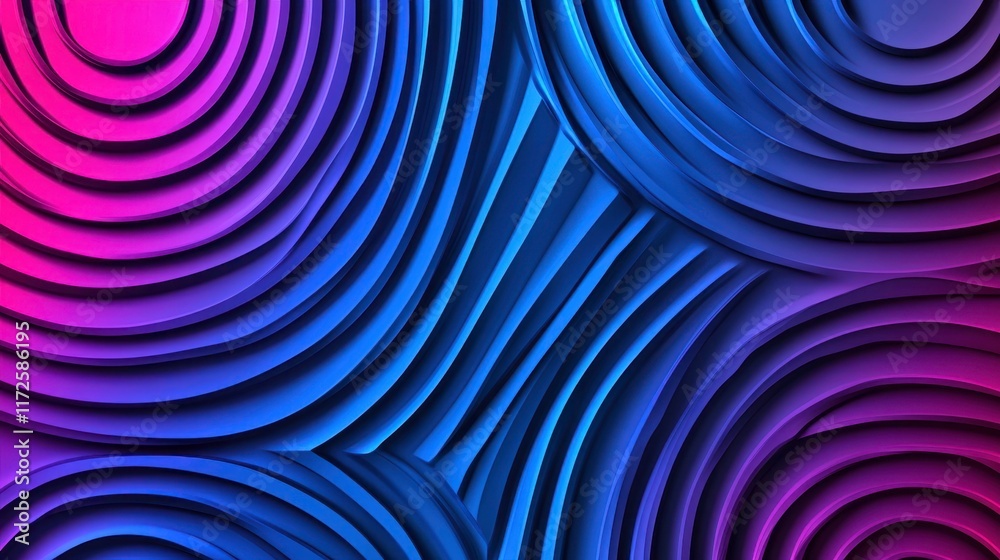 Obraz premium Dynamic abstract waves design digital art colorful background vibrant environment close-up view contemporary concept