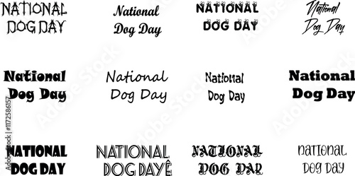 card, dog, celebration, cartoon, vector, national, happy, greeting, adorable, background, puppy, banner, pet, event, domestic, cute, love, party, illustration, august, 26, leaflet, festivity,