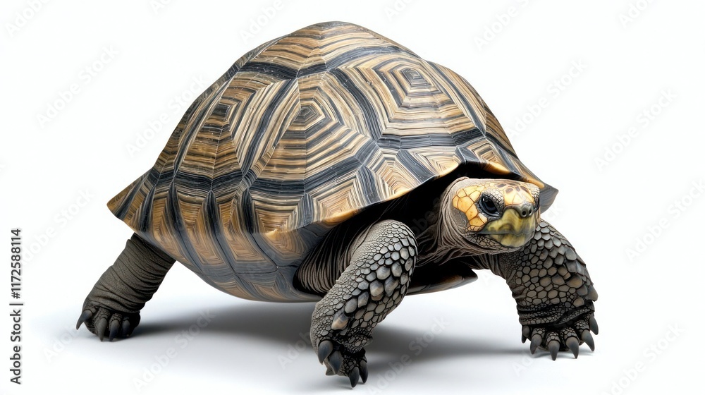 Obraz premium A detailed illustration of a turtle with a unique shell pattern.
