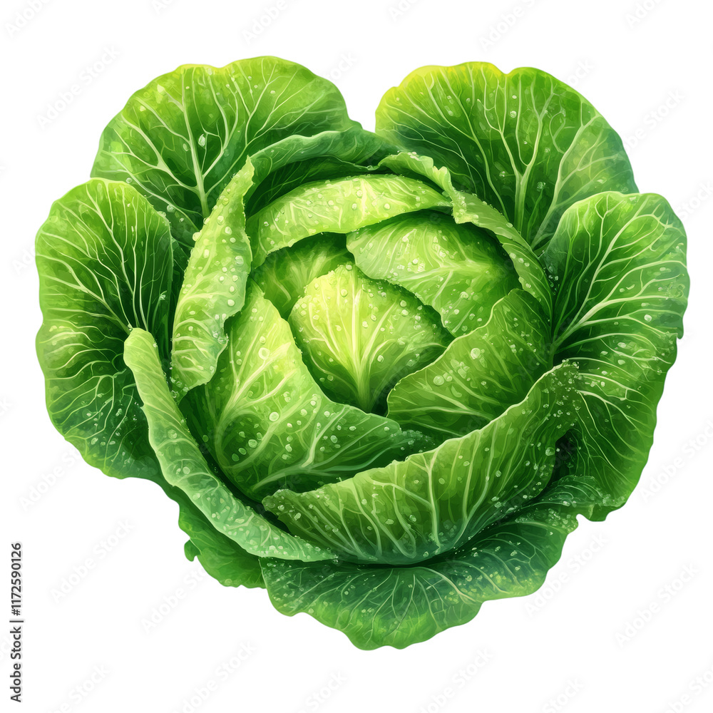 Fototapeta premium fresh green cabbage isolated on white transparent background