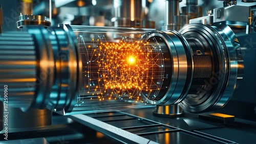 Young engineers developing quantum computing applications for smart materials
