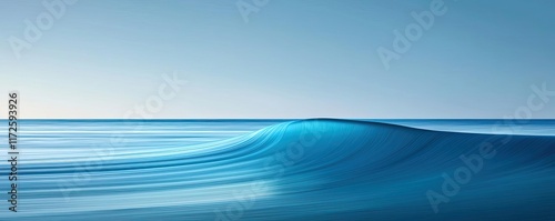 Waves abstract background idea. A serene ocean wave showcasing beautiful blue hues under a clear sky.