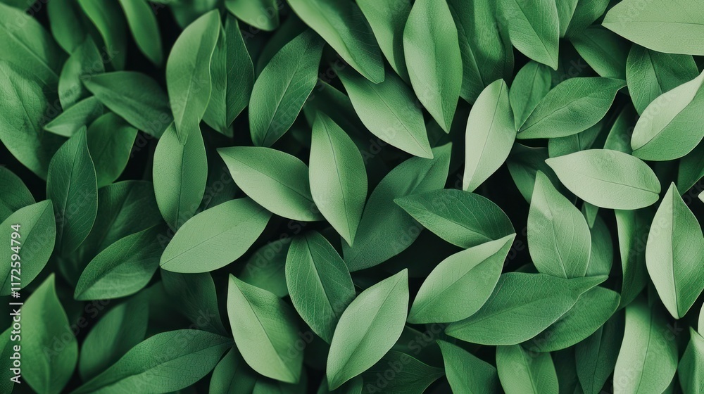 Fototapeta premium A close-up of various green leaves creating a lush, natural texture.