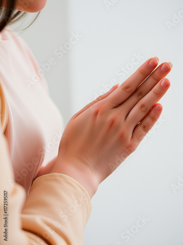 Hands of young woman countenancing depressed friend, closeup photo