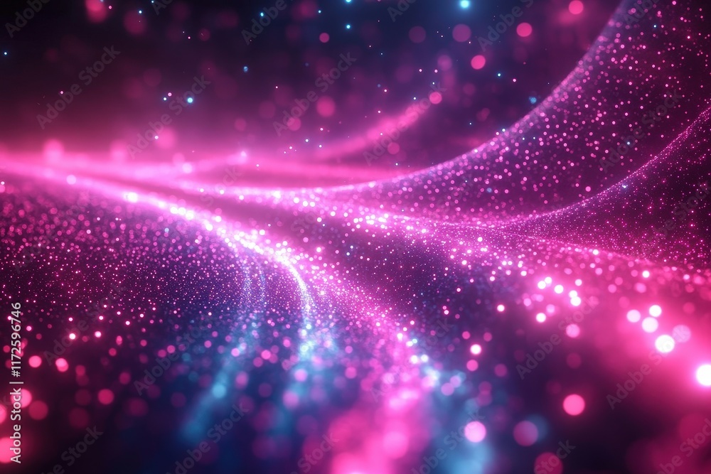 Fototapeta premium Vibrant Abstract Technology Background with Iridescent Features and Sparkling Elements, Ideal for Futuristic Designs and Creative Projects