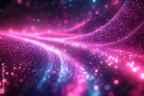 Vibrant Abstract Technology Background with Iridescent Features and Sparkling Elements, Ideal for Futuristic Designs and Creative Projects