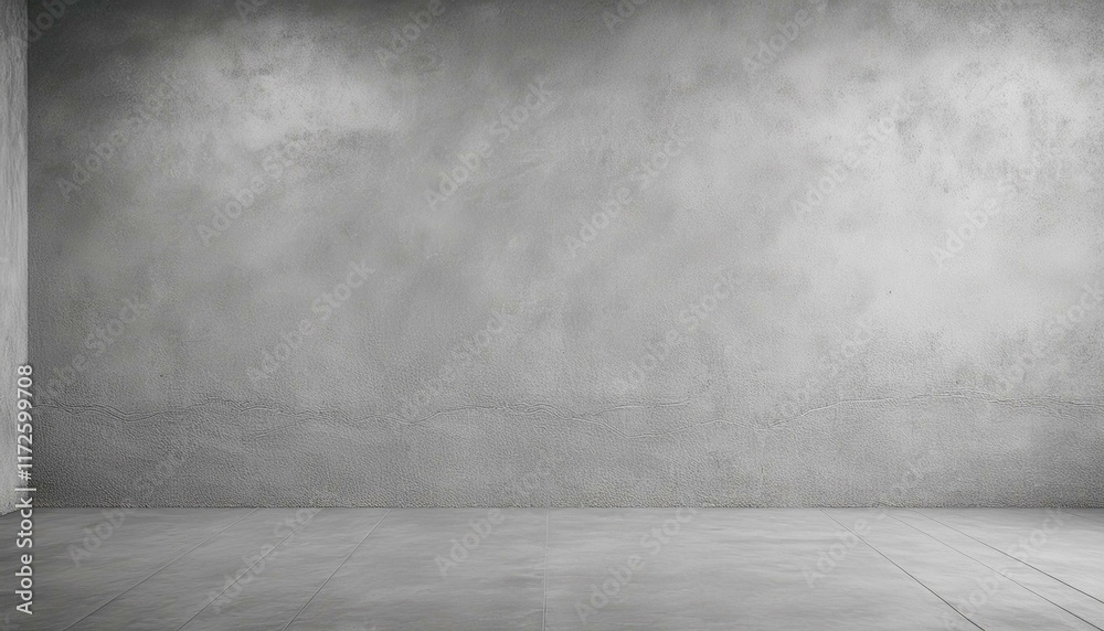 Una pared de hormigón gris 3D con un patrón de textura agrietada sirve como telón de fondo para un suelo de cemento gris, creando un fondo de pancarta para conceptos de diseño de loft Una pared de hormigón gris 3D con un patrón de textura agrietada sirve como telón de fondo para un suelo de cemento gris, creando un fondo de pancarta para conceptos de diseño de loft