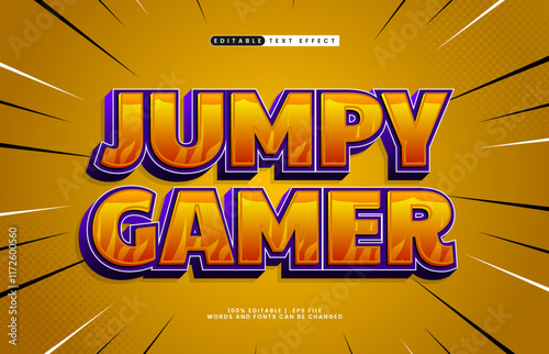 jumpy gamer editable text effect with a kids and hero text style