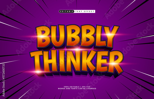 bubbly thinker editable text effect with a nice and smile text style