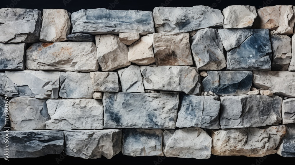 Fototapeta premium Textured Gray Stone Wall Background With Natural Details