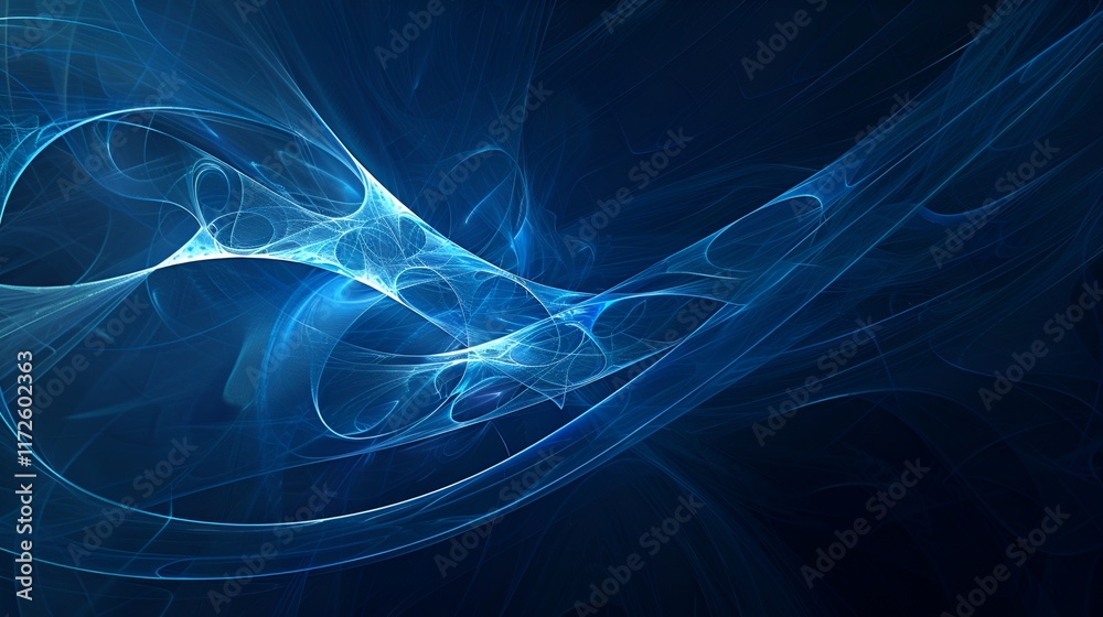 Fototapeta premium 3D abstract blue geometric line on dark blue background texture