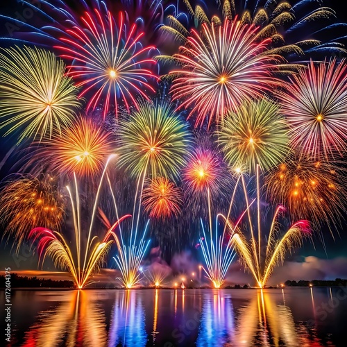 fireworks in the night sky