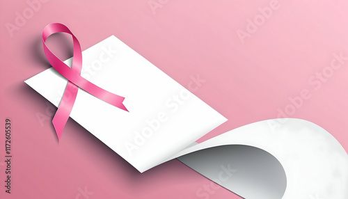 pink ribbon on a pink background